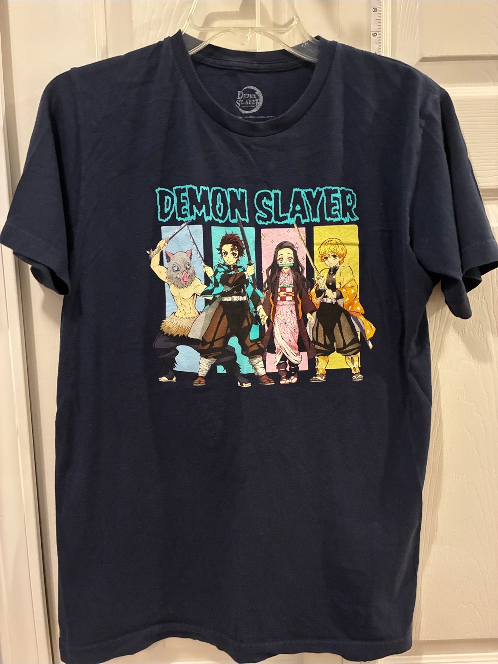 Demon Slayer Graphic Tee - Navy Blue, Size M